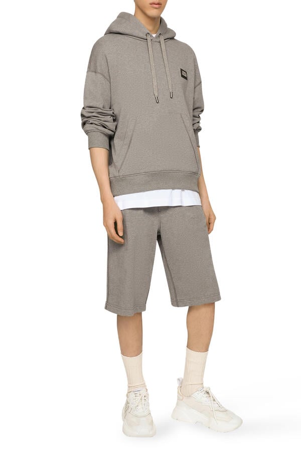 Jersey Jogging Shorts with Logo Tag