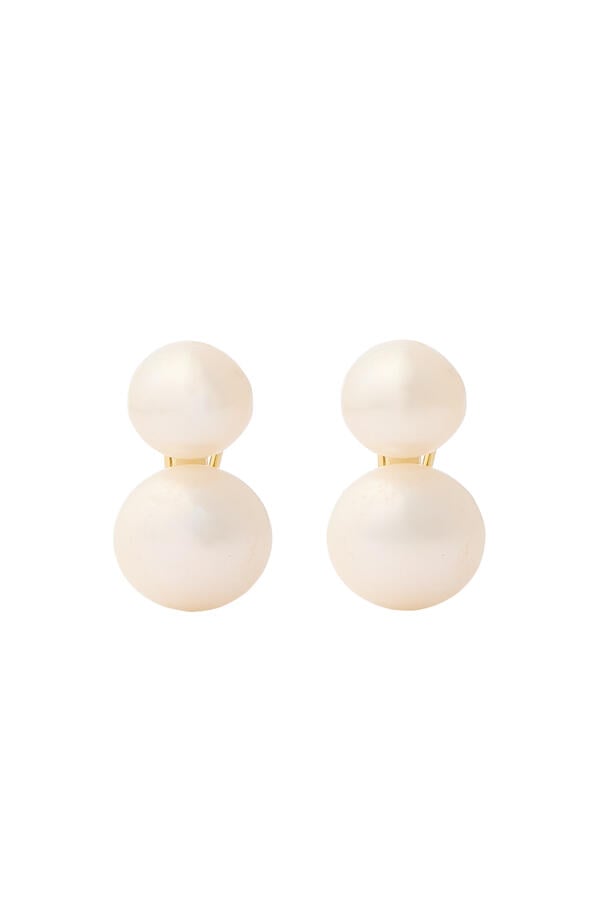 Bianca Pearl Earrings, 14ct Vermeil on Sterling Silver & Freshwater Pearl