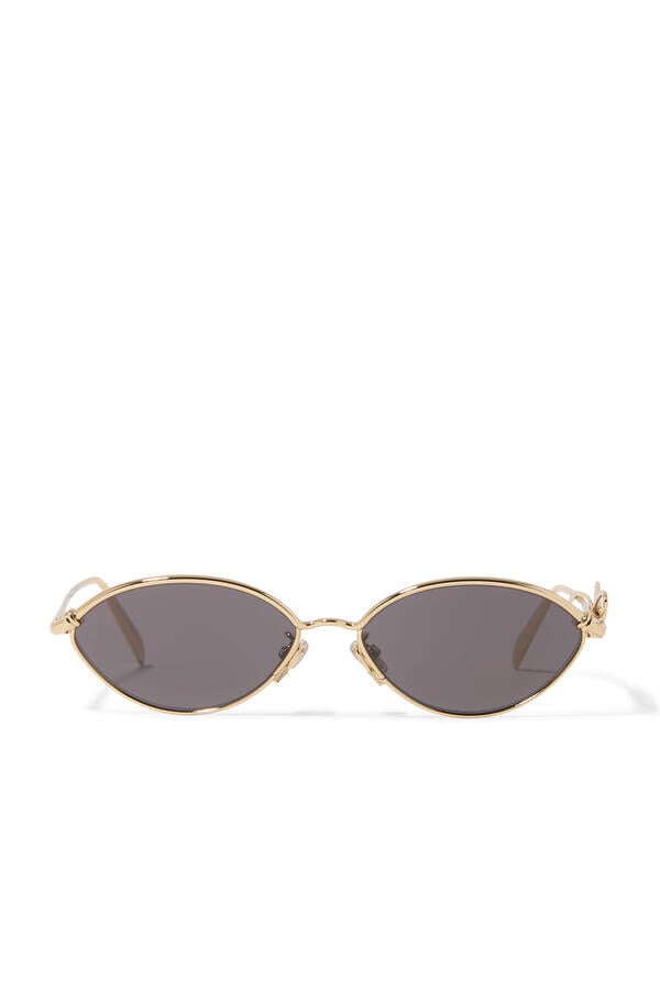 نظارة شمسية آر 1 يو بإطار بيضاوي مزين بفيونكة