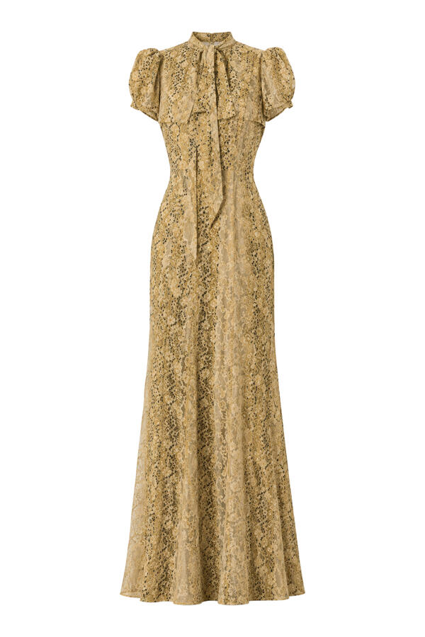 Puff Sleeves Maxi Dress