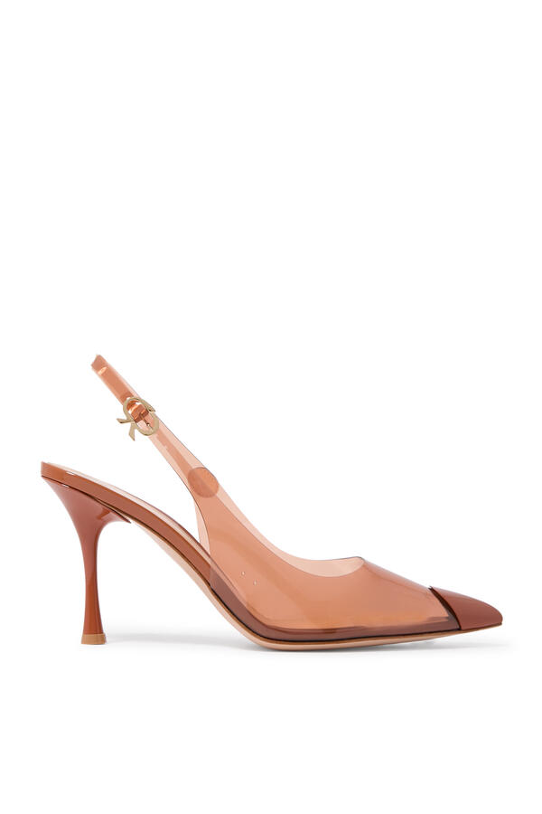 Diana 85 Slingback Pumps in Plexi & Patent