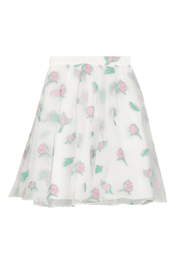 Kids Embroidered Floral Skirt