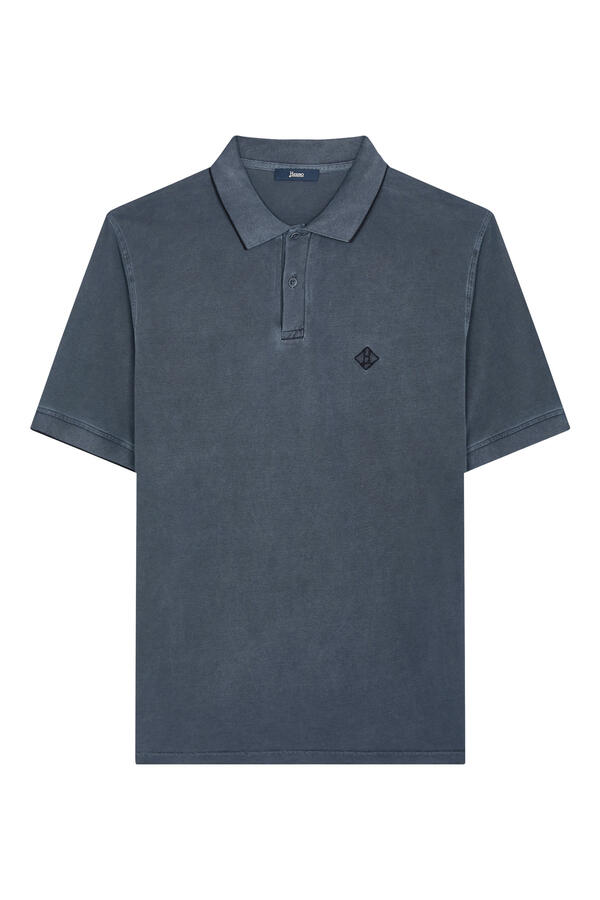  Pigment Dye Pique Polo T-Shirt
