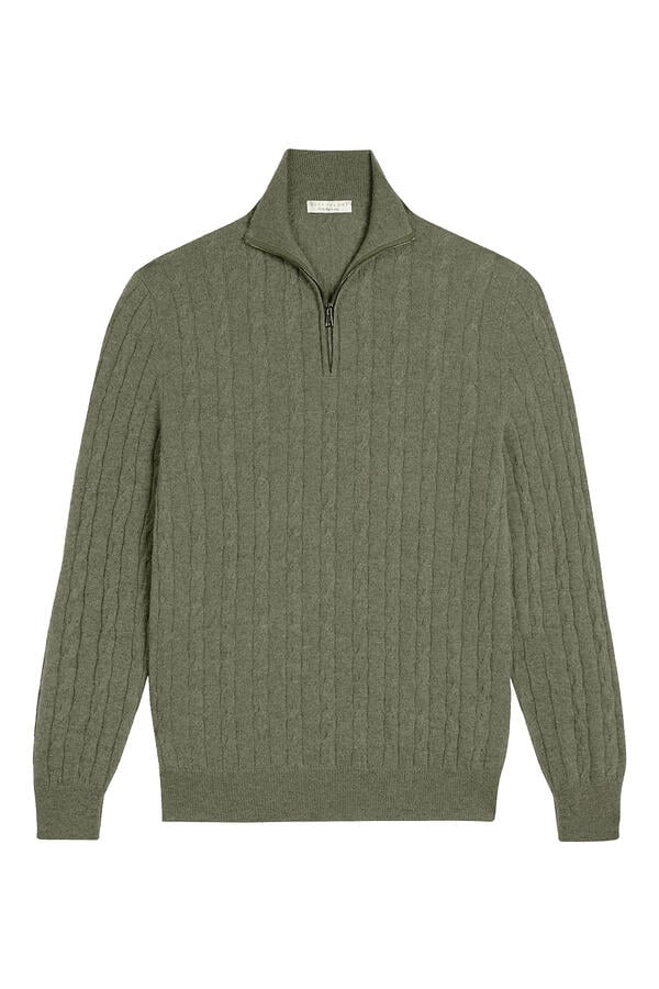 Cable Knit Zip-Up