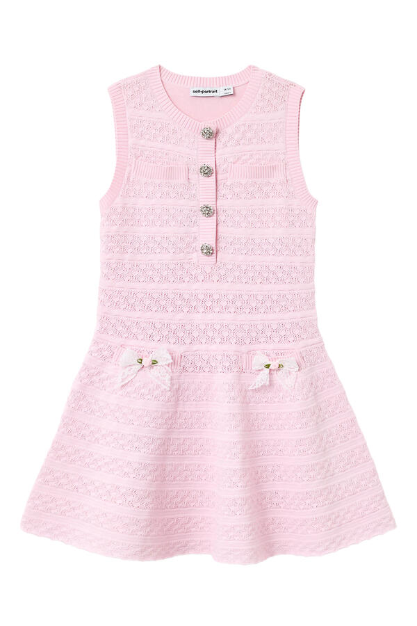 Kids Lace Bow Knit Dress 
