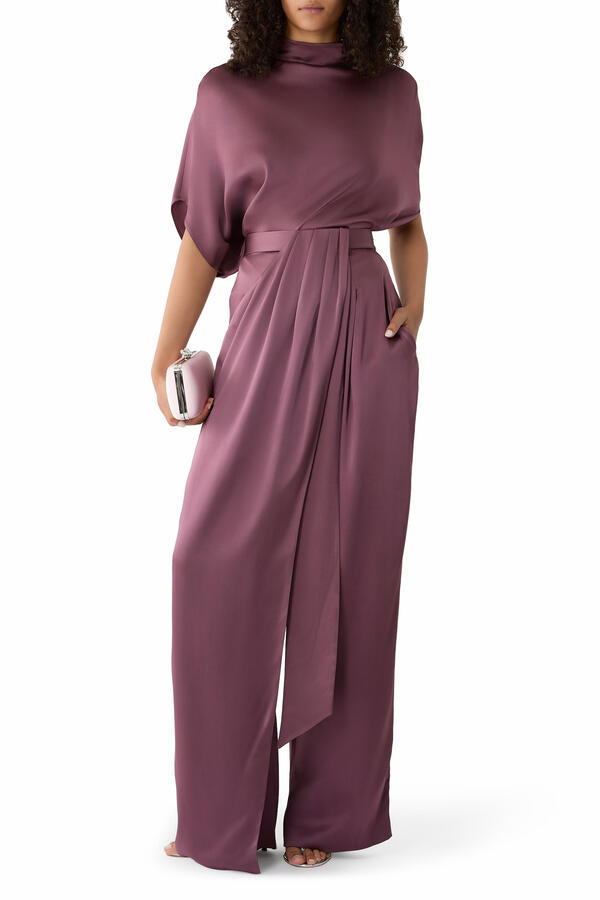 Satin Draped Relaxed Pants