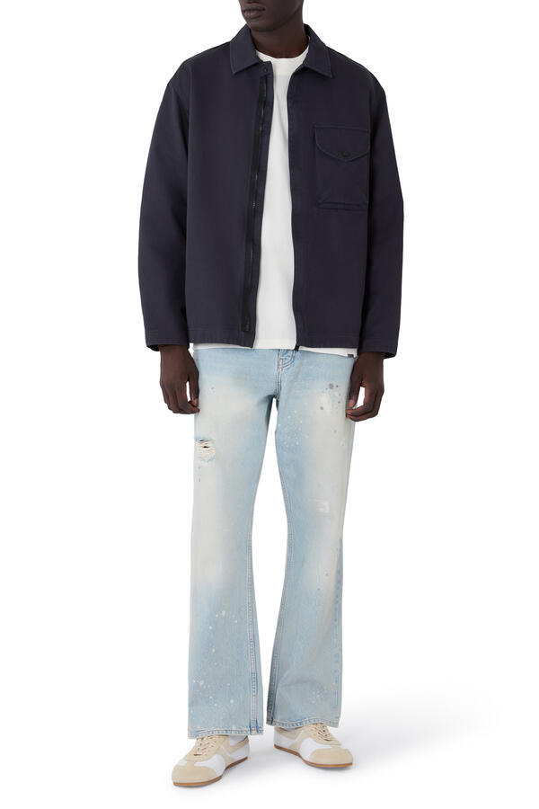 Zip-Up Chest Pocket Overshirt