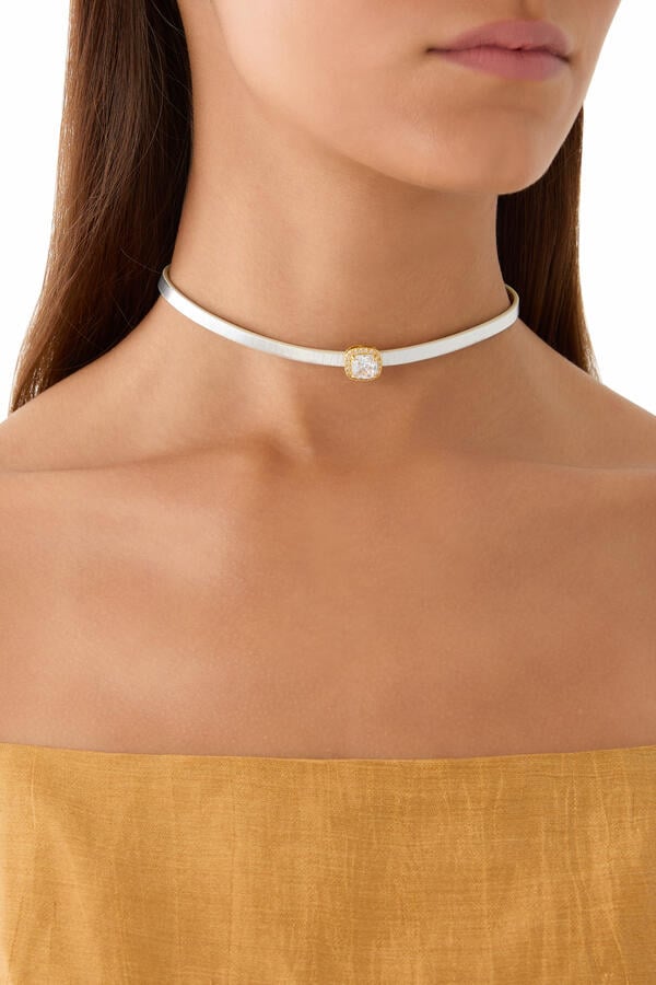 Cushion-Cut Halo Choker