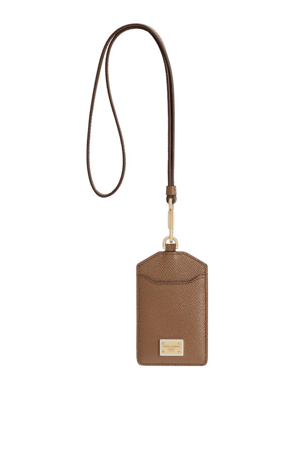 Dauphine Calfskin Keychain with Plate
