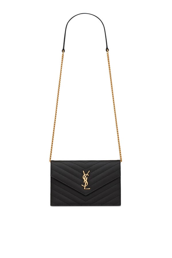 Cassandre Envelope Chain Wallet in Grain De Poudre Leather 
