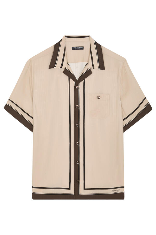 Logo-Print Striped Jacquard Martini Shirt