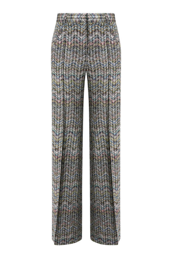 Tailored Viscose Lamé Sequin Trousers