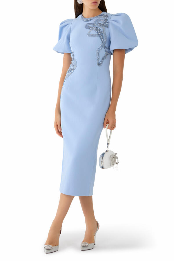 Aylin Puff Sleeves Midi Dress