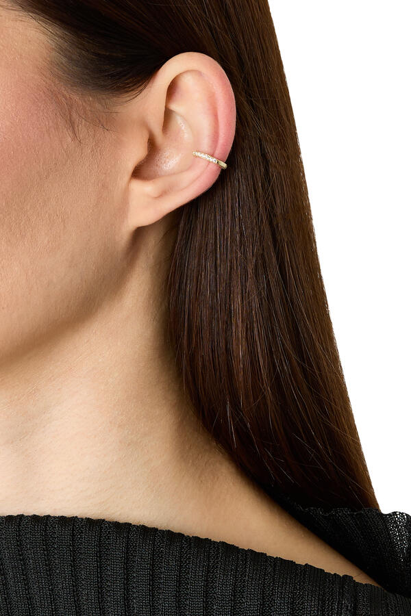 Pavé Hinge Single Ear Cuff,  18K Gold Vermeil over Sterling Silver