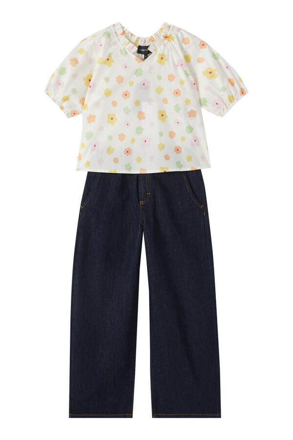 Kids Denim Wide Leg Jeans