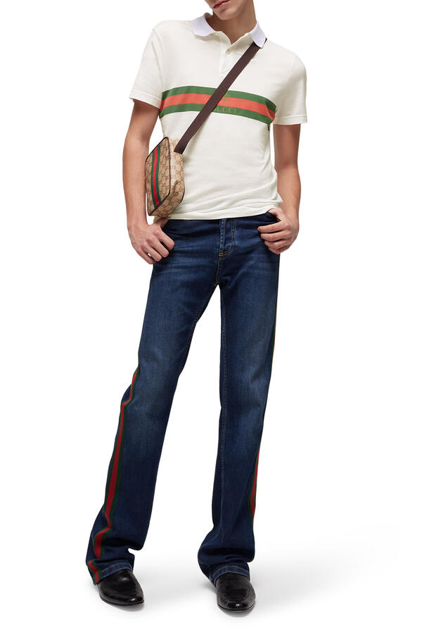 Cotton Jersey Polo Shirt With Web