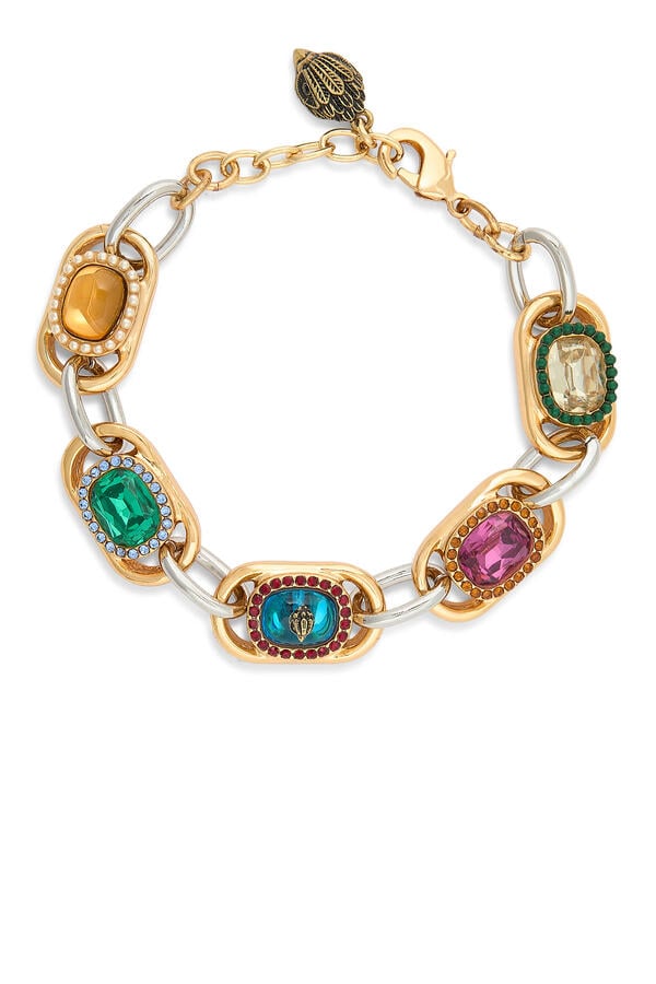 Sloane Large Bracelet, Brass & Gem Charms