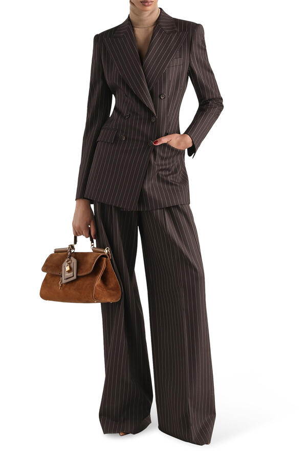  Turlington Double-Breasted Twill Pinstripe Jacket