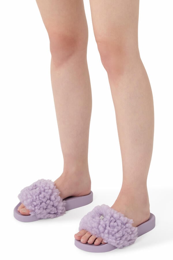 Meena Eagle Quilted Slide Sandals