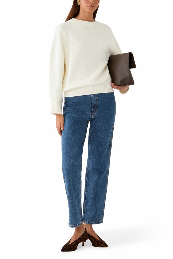 Oversized Crew Knit Sweater 