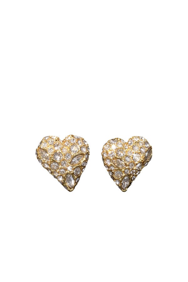 Solanales Crystal Pavé Heart Stud Earrings