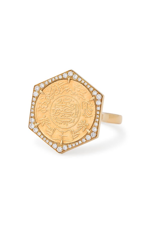 Ginea Ring, 22K & 18K Yellow Gold with Diamonds