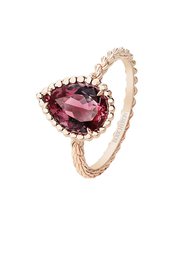 Serpent Bohème S Motif Ring, Set With A Rhodolite Garnet, 18k Pink Gold