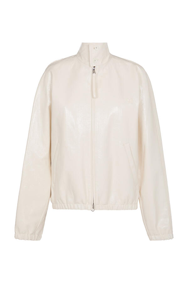 Vinyl Zipped Bomber Jacket 