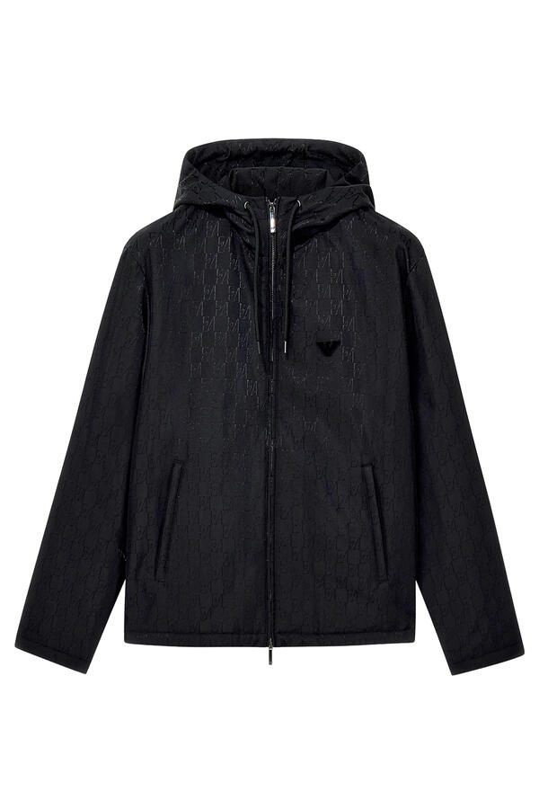All-Over Monogram Pattern Hooded Blouson Jacket