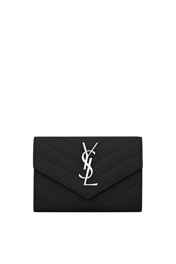 Cassandre Matelassé Small Envelope Wallet in Grain De Poudre Leather 