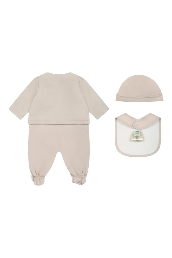 Kids Cotton Bodysuit, Bib and Hat Set