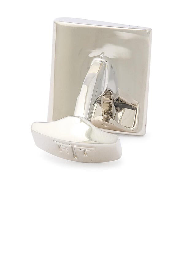 Ribbed Wedge Semi-Precious Stone Cufflinks