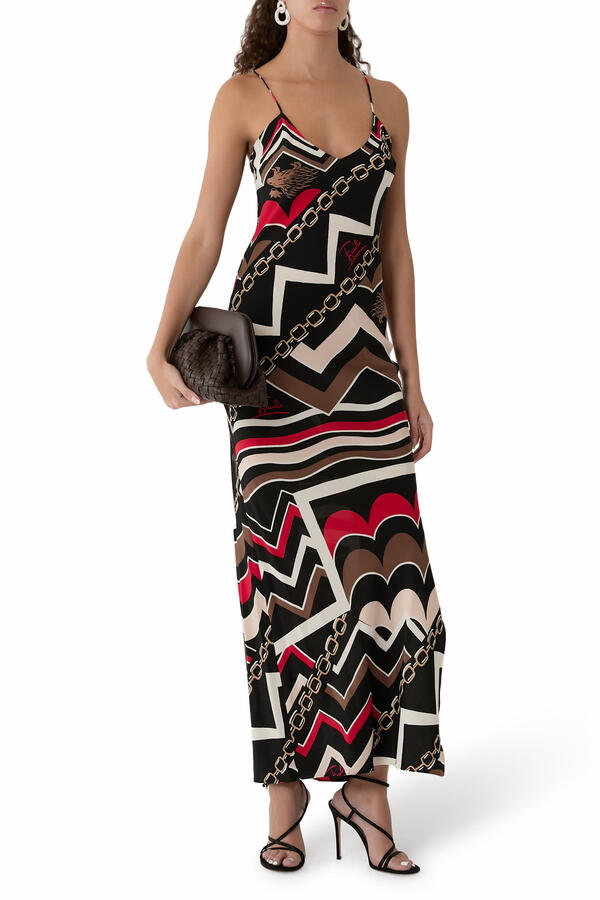 Istrice Print Long Dress