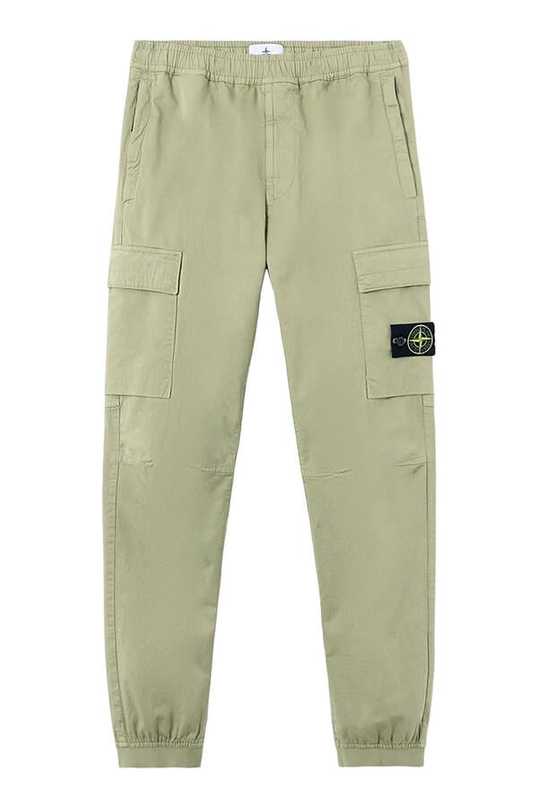Regular-Tapered Fit Jogger Trousers with Elastic Waist 