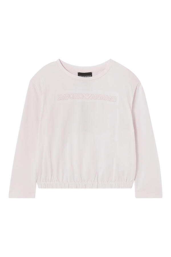 Kids Embroidered EA Logo Long Sleeves T-Shirt