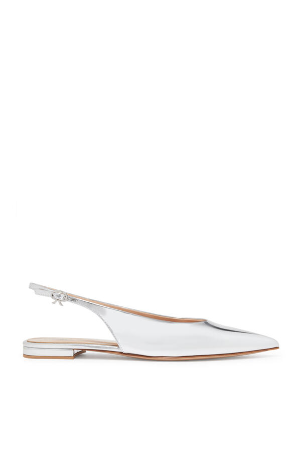 Robbie Flat Slingbacks in Metallic Leather