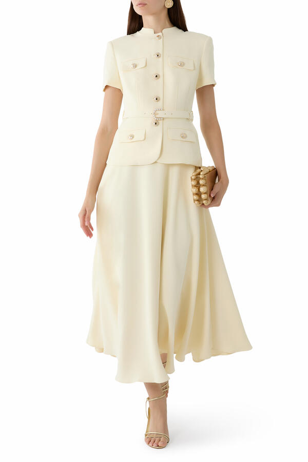 Belted Tailored Midi Dress