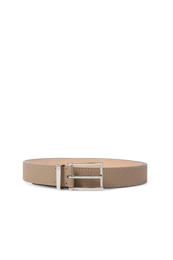 Textured Leather Tongue Belt 