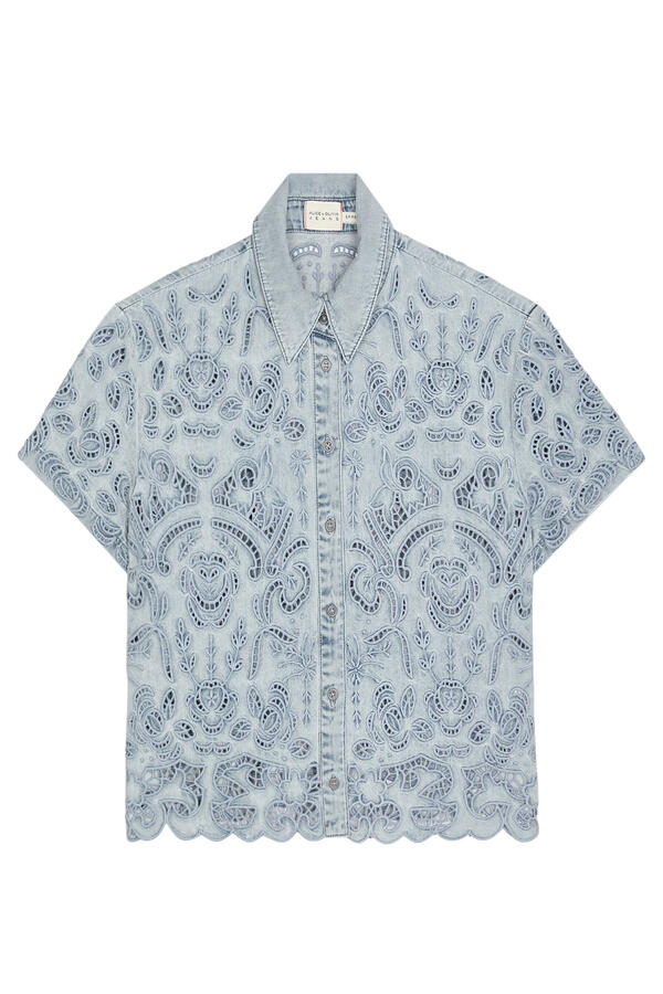 Lane Denim Button Down Top