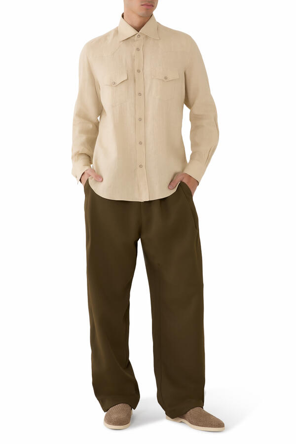 Snap-Button Western-Style Shirt