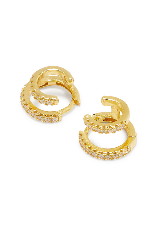 Double Katerina Huggie Earrings
