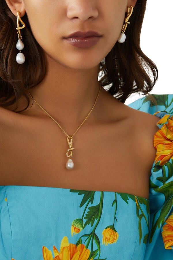 Knot Pearl Drop Necklace