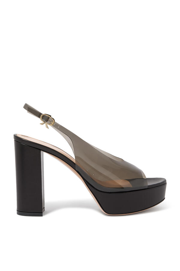 Mindy 70 Platform Sandals in Plexi and Leather