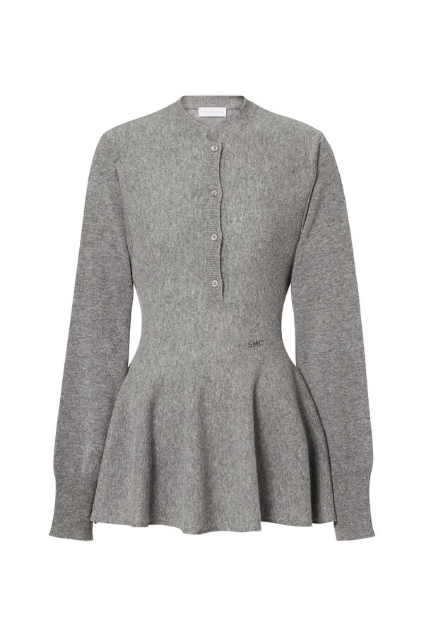 Peplum Knit Button Top
