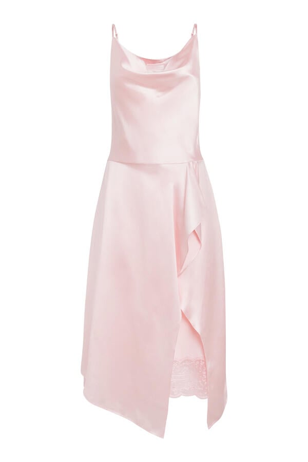 Shiny Satin Slip Dress 