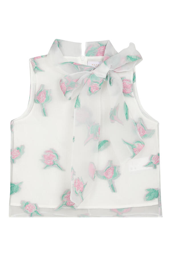 Kids Floral Pussy-Bow Blouse