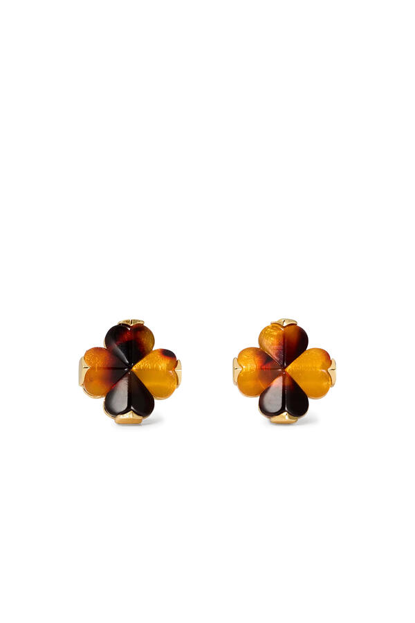 Spade Flower Studs Earrings, Acetate & Titanium Posts