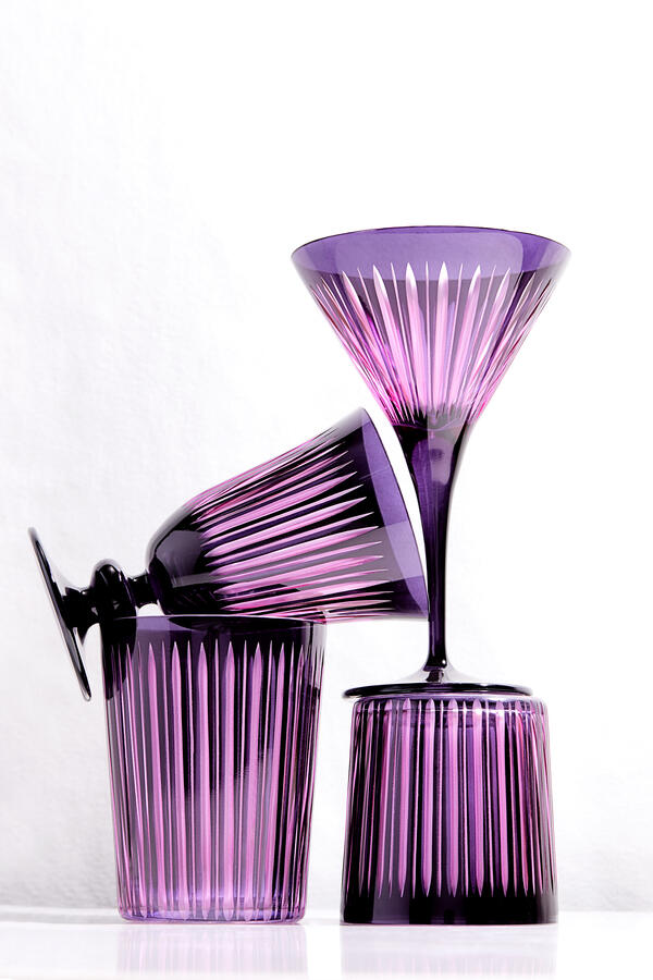 Prism Purple Wine Glass, Set of 4