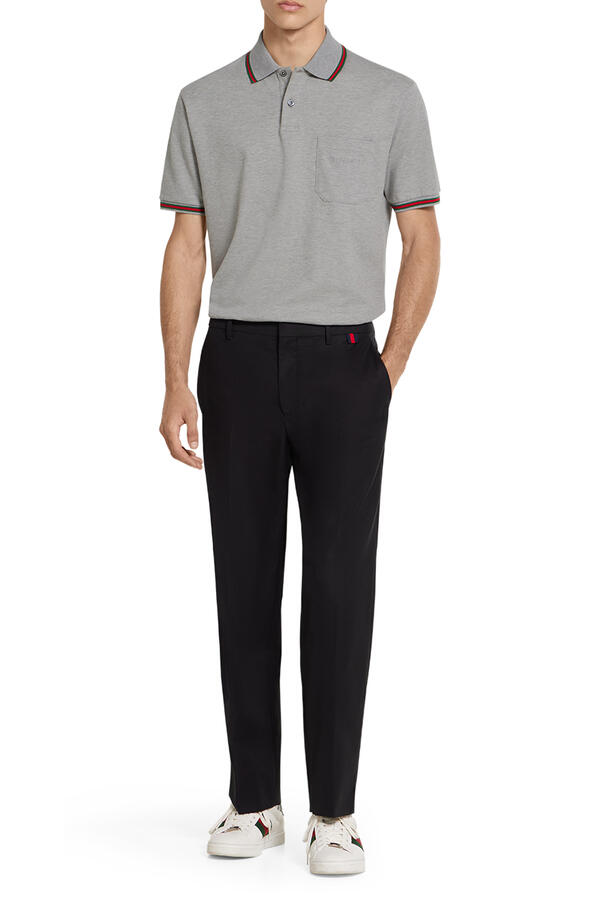 Cotton Piqué Polo Shirt with Embroidery
