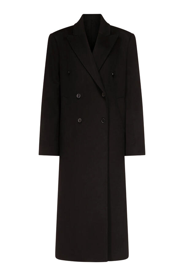 Double-Breasted Peak-Lapel Coat